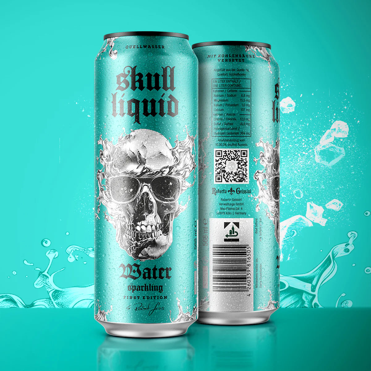 SKULL LIQUID Sparkling Wasser Limited Edition 12x568ml (12er Tray)