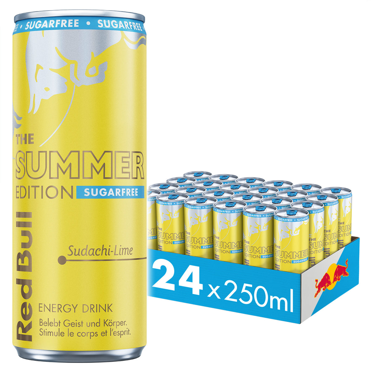 Red Bull Summer Edition Sugarfree, Sudachi-Lime, 250ml, 24-Pack